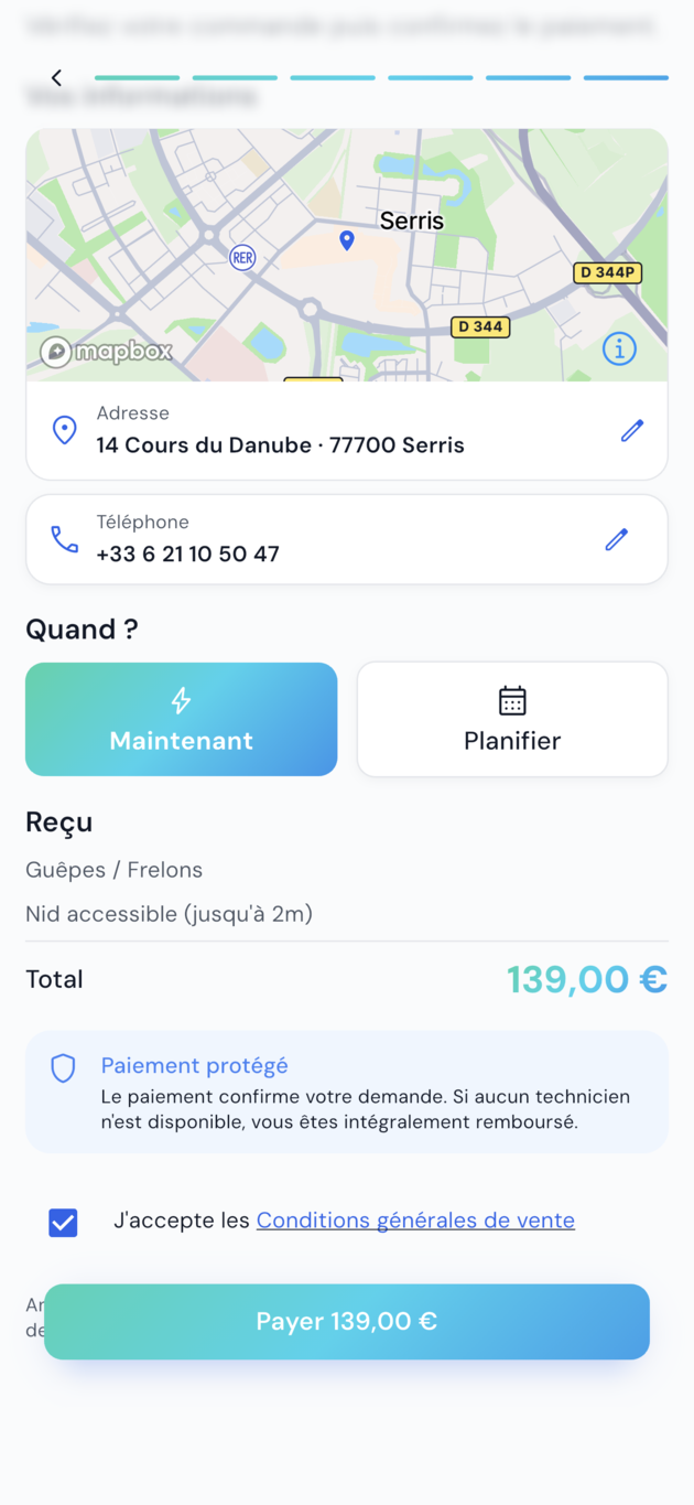 Application QPest : choix du créneau et paiement en ligne sécurisé via Stripe